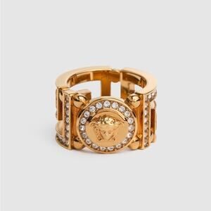 Versace Gold Crystal Medusa Ring 19